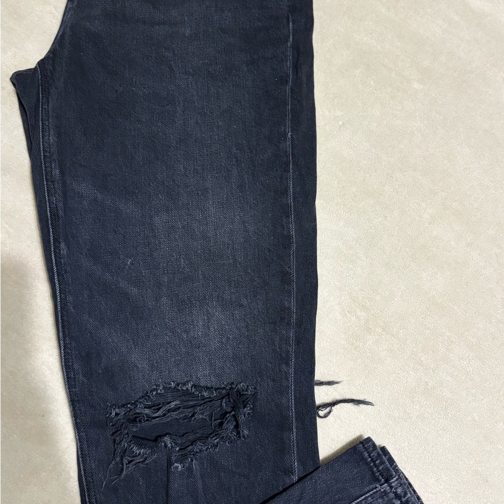 Distressed Black Denim Jeans